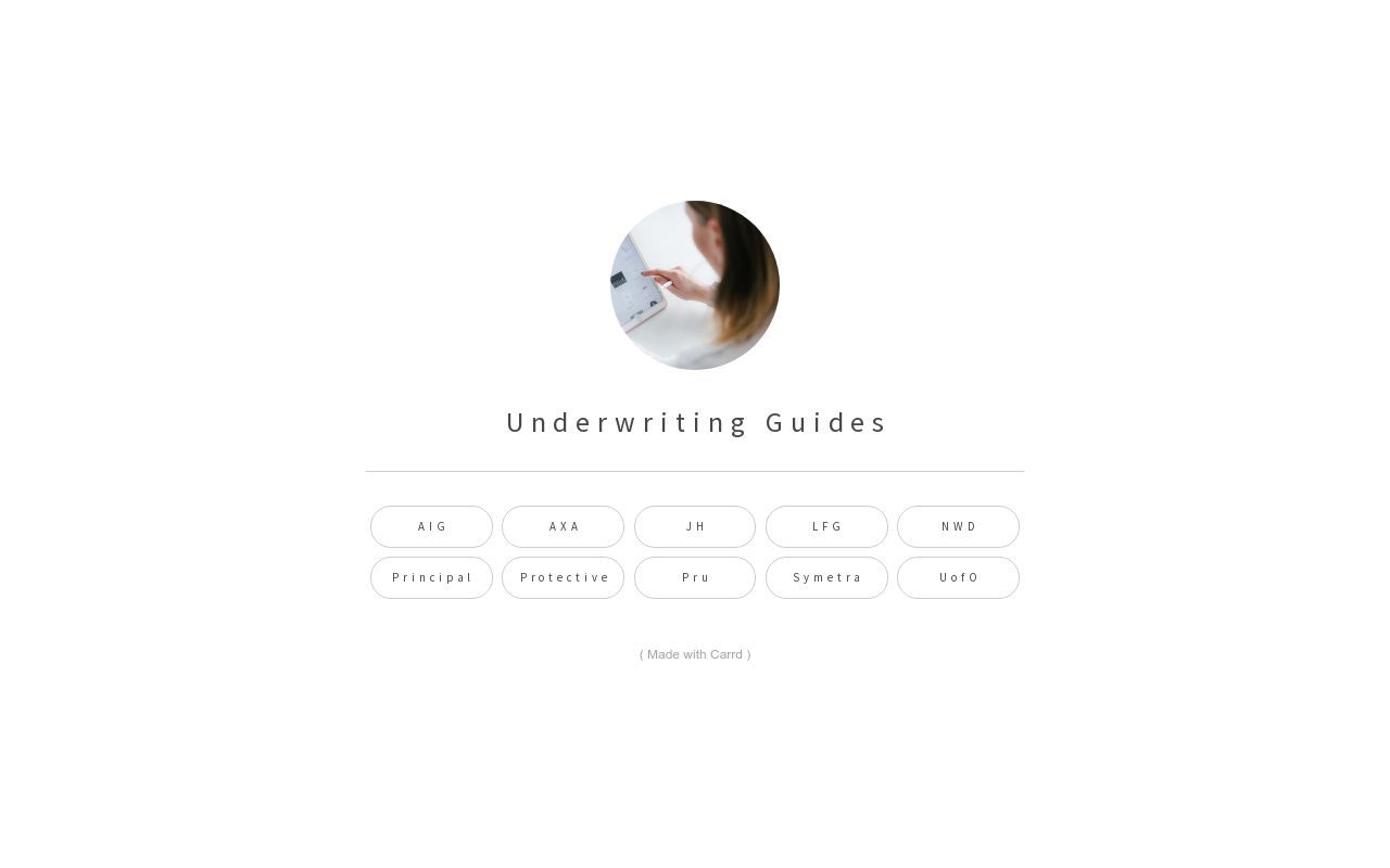 Carrd profile picture for @underwriting